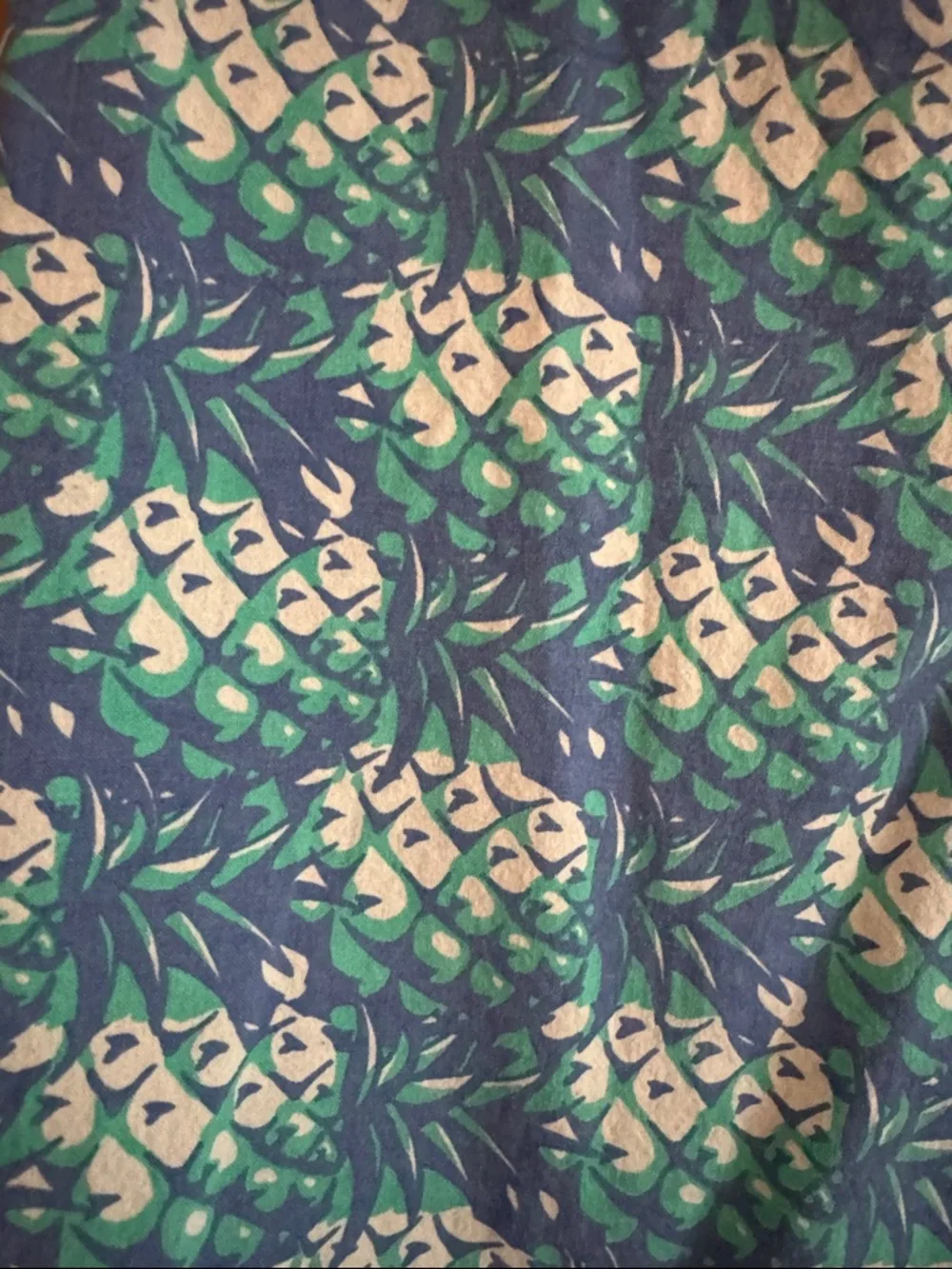 Mata Traders Blue and Teal Pineapple Print Sleeveless Tie Top - 100% cotton - Picture 3 of 3